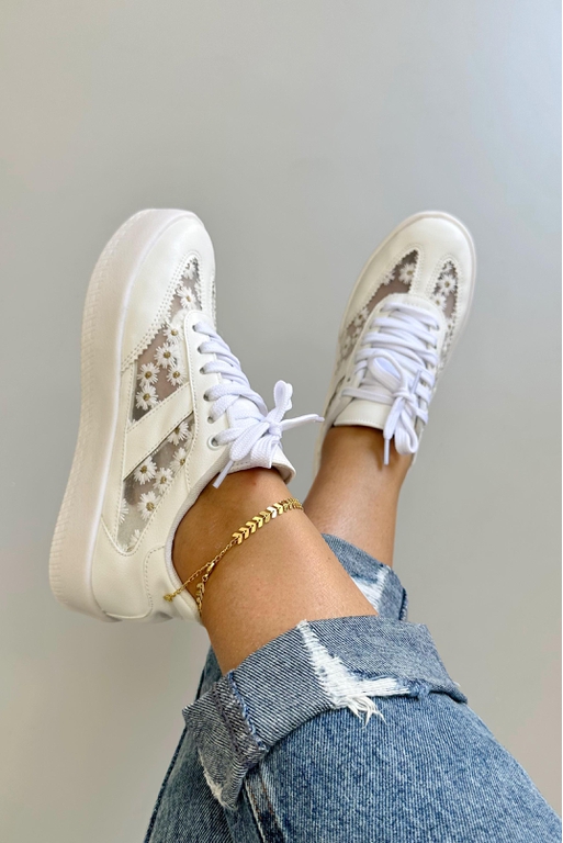 Tênis Tela Flor_3303- Branco - Carolina Lins