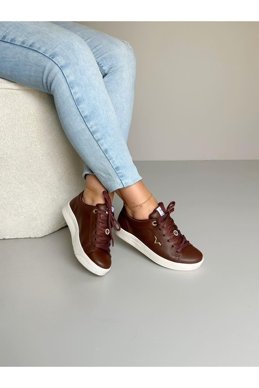 Tênis Via Marte Detalhe V_3364- Marrom - Carolina Lins