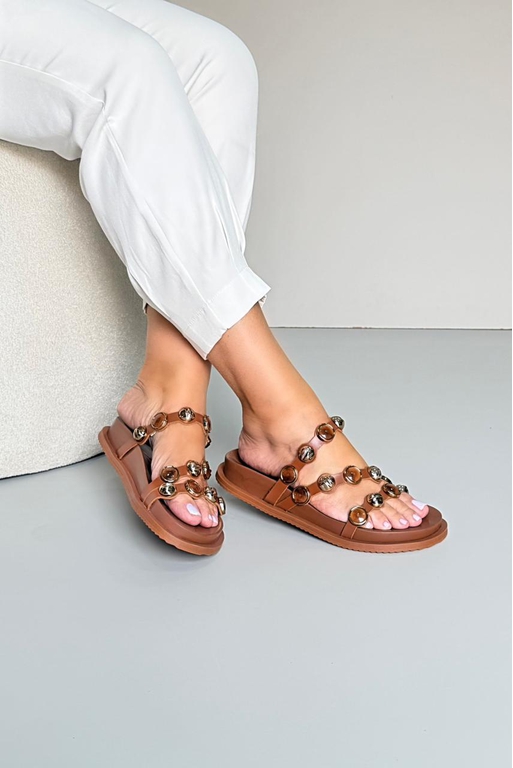 Papete em Couro Pedras Color_3436- Marrom - Carolina Lins