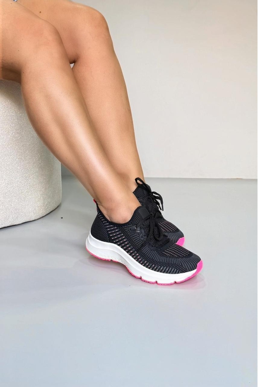 Tênis Academia SK1490_602- Preto/Pink - Carolina Lins