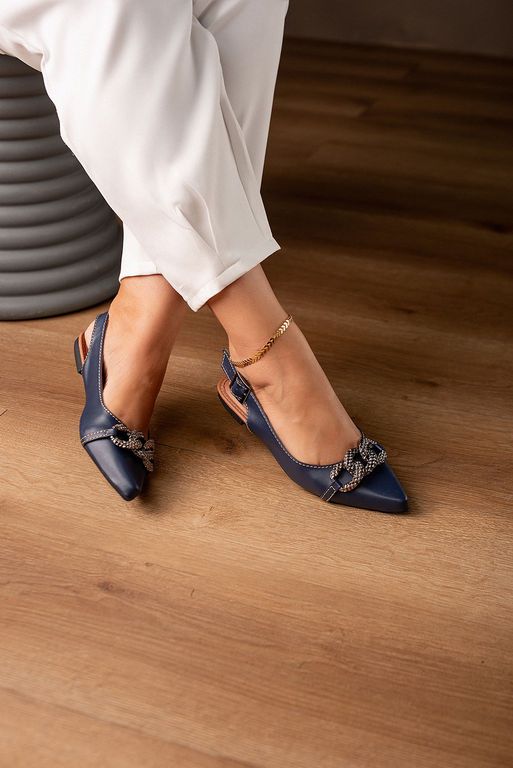 SAPATILHA SLINGBACK CORRENTE_192- AZUL MARINHO - Carolina Lins