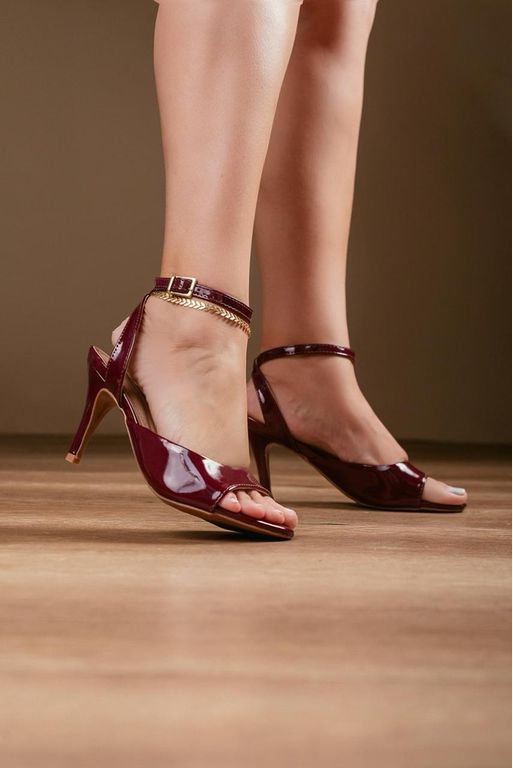 Sandália Salto Fino Básica 7 cm_293- Marsala - Carolina Lins