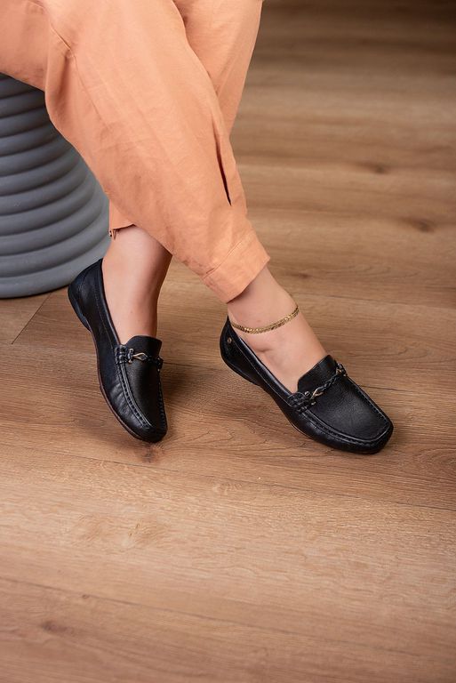 Mocassim Luxo Em Couro Legítimo Tresse_299- Preto