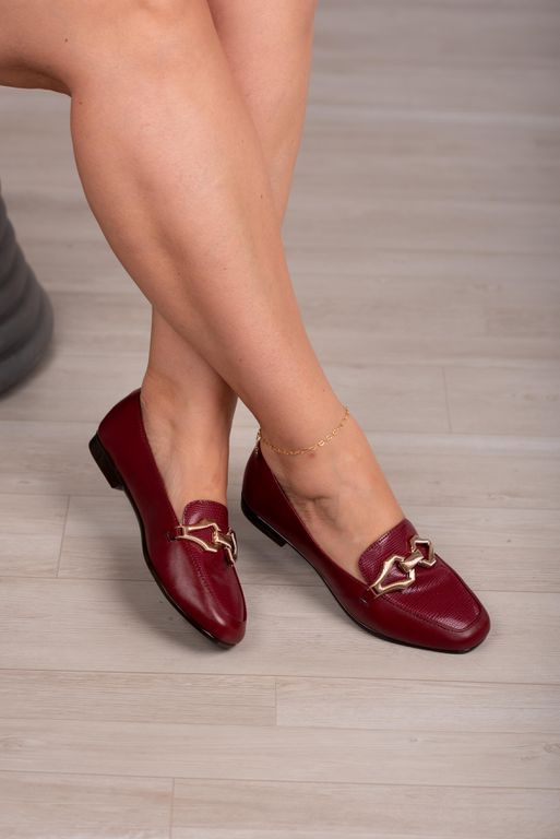 Mocassim Fivela Diferente_3031- Marsala - Carolina Lins