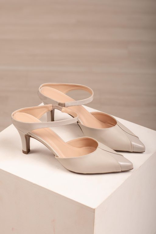 Scarpin Mule Elástico 8 cm_3084- Cinza | Carolina Lins