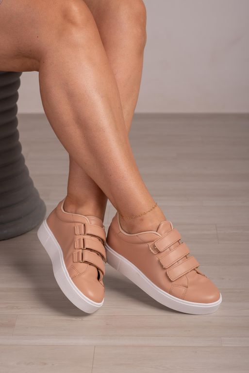Tênis Velcro Mega Confortável_3114- Nude