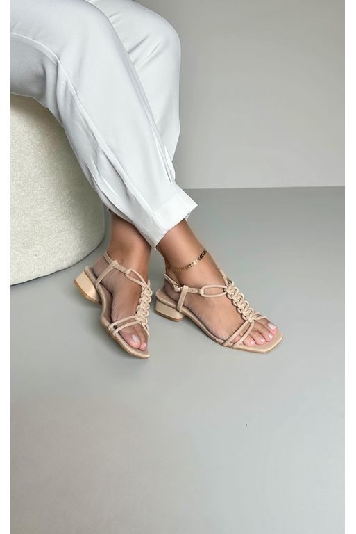 Sandália Trança Peito do pé 4 cm_3151- Nude - 3151... - Use Isa Shoes