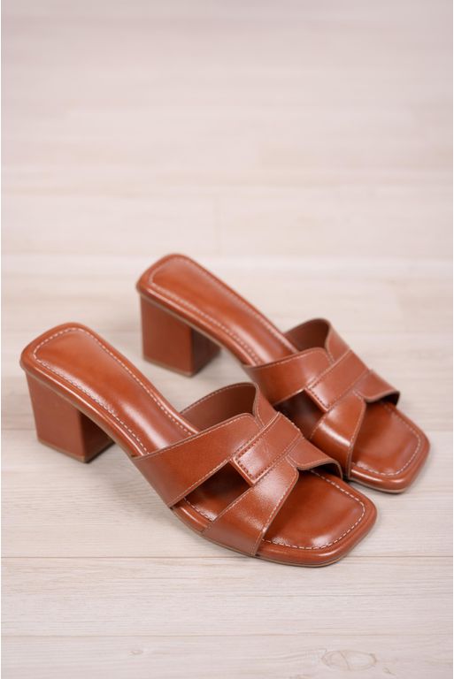 Tamanco H Bloco 7 cm_3154- Caramelo | Use Isa Shoes