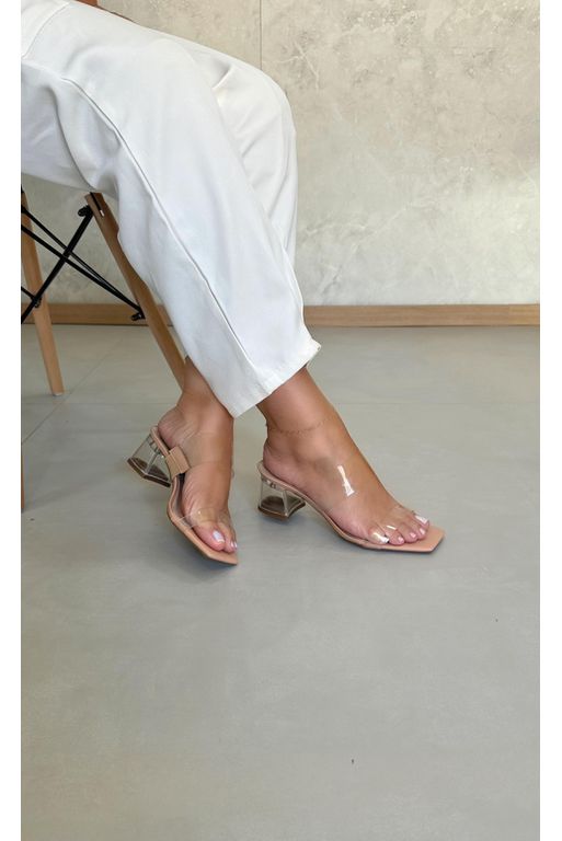 Sandália Salto Acrílico 5,5 cm_3164- Nude - 3164 -... - Use Isa Shoes