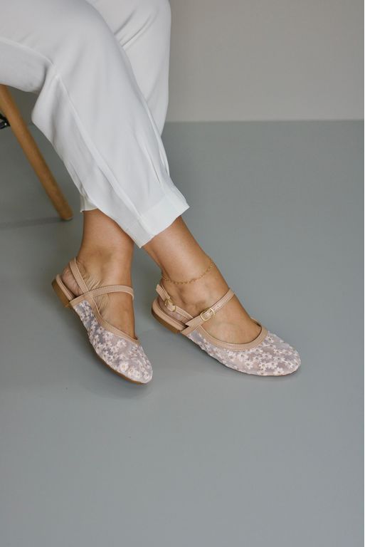 Sapatilha Tela Floral Nude_3172- Nude - Carolina Lins