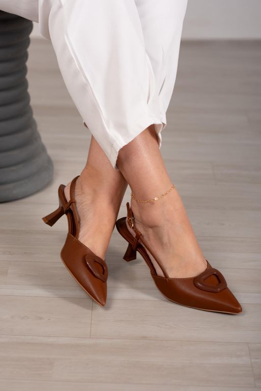 Scarpin Slingback Peça 7 cm_3268- Marrom - 3268 - ... - Use Isa Shoes