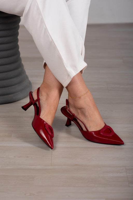 Scarpin Slingback Peça 7 cm_3268- Vermelho - 3268-... - Use Isa Shoes
