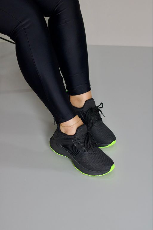 Tênis Academia Sk3033_3292- Preto/Verde Limão - Carolina Lins