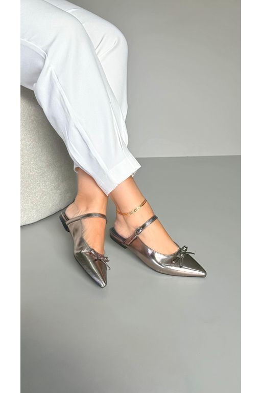 Sapatilha Mule Lacinho_3296- Cinza - 3296- Cinza - Use Isa Shoes