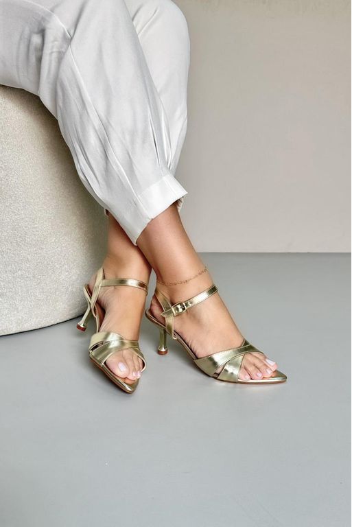 Sandália Bico Folha X 7 cm_3393- Ouro - Carolina Lins