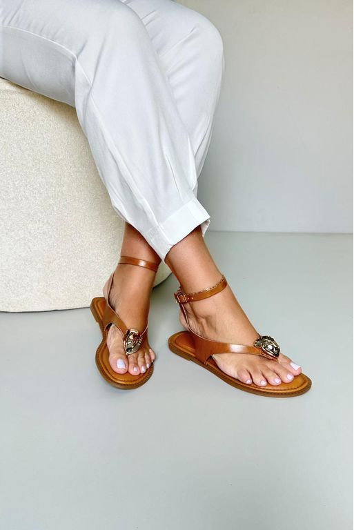 Sandália Rasteira Dedo Peça Orgânica Fivela_3428- ... - Carolina Lins