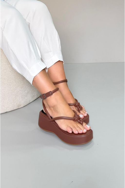 Anabela Cordas Soft Dedo 5 cm_3470- Marrom