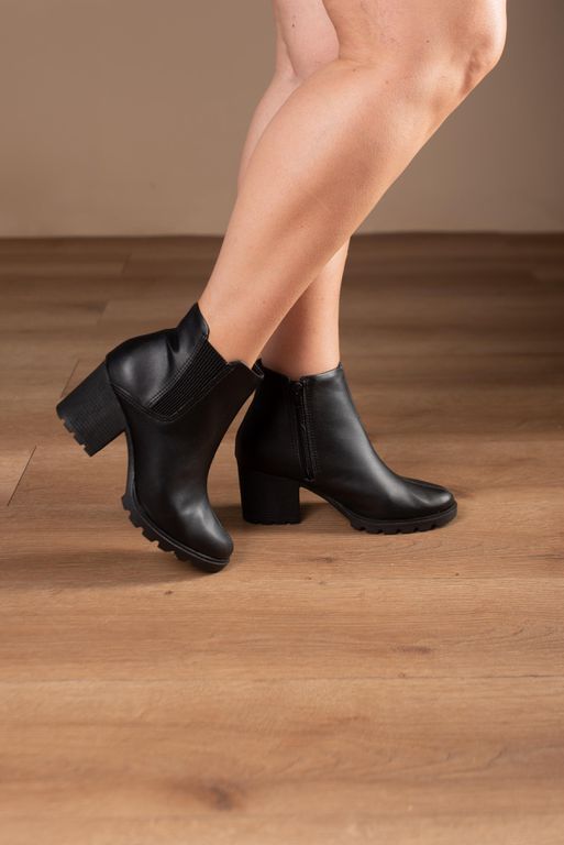 Bota Tratorada Zíper 6cm_364- Preto