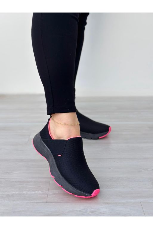 Tênis Academia SK750_610- Preto/ Pink - 610- Preto... - Use Isa Shoes