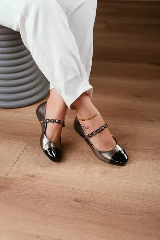 Sapatilha Mary Jane Corrente_281- Prata Velho - 28... - Use Isa Shoes