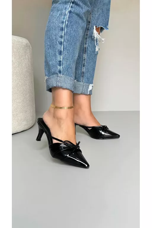 Scarpin Mule Verniz 7cm_3066- Preto | Use Isa Shoes
