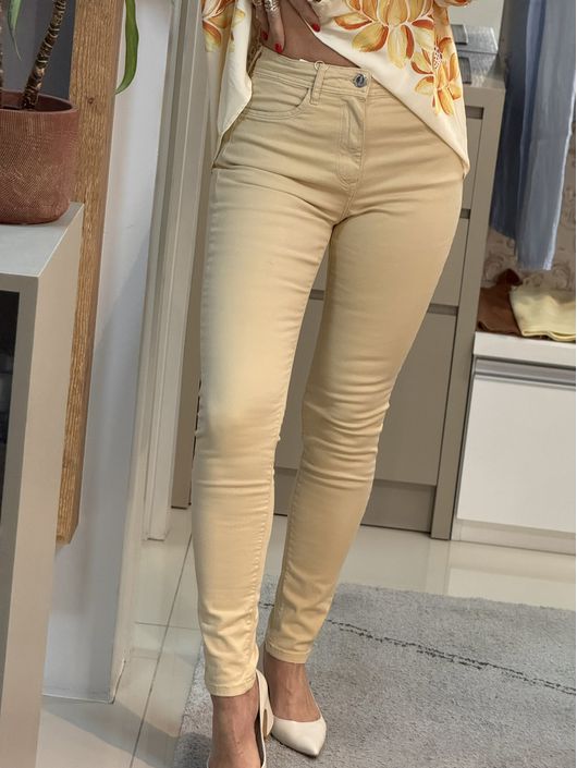 Calça Lez a Lez Skinny De Cintura Alta Em Sarja Be... - CS BY KATI