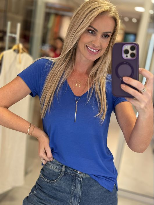 T Shirt Youbasic Manga Curta Com Gola V Nova Iorqu... - CS BY KATI