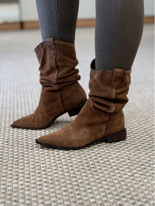 Bota Carrano Western Slouchy Couro Suede Marrom 06... - CS BY KATI