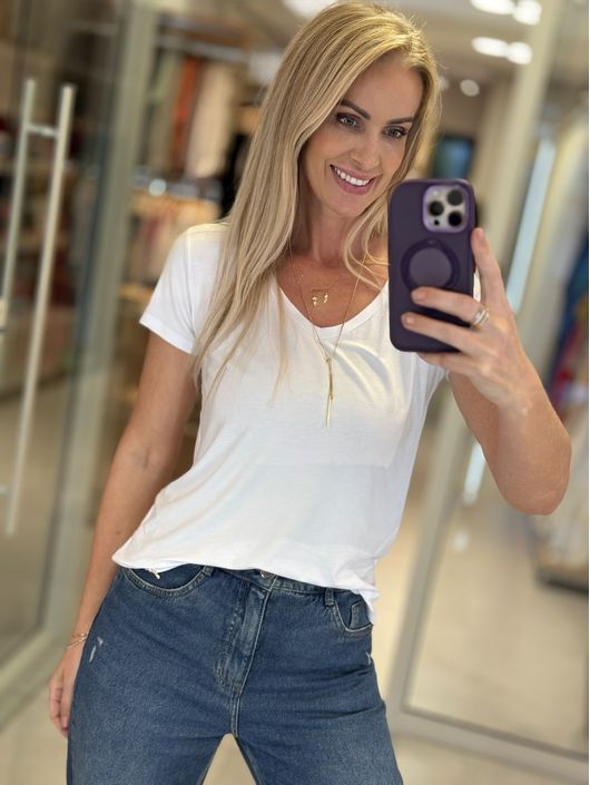 T Shirt Youbasic Manga Curta Com Gola V Nova Iorqu... - CS BY KATI