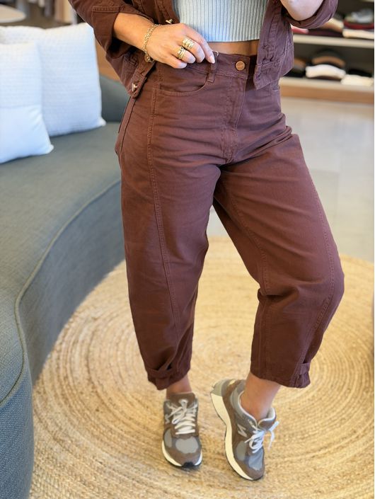 Calça Lez a Lez Balloon De Cintura Alta Em Sarja M... - CS BY KATI