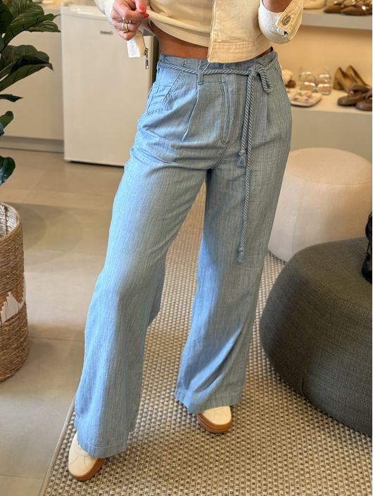 Calça Lez a Lez Pantalona De Cintura Alta Em Jeans... - CS BY KATI