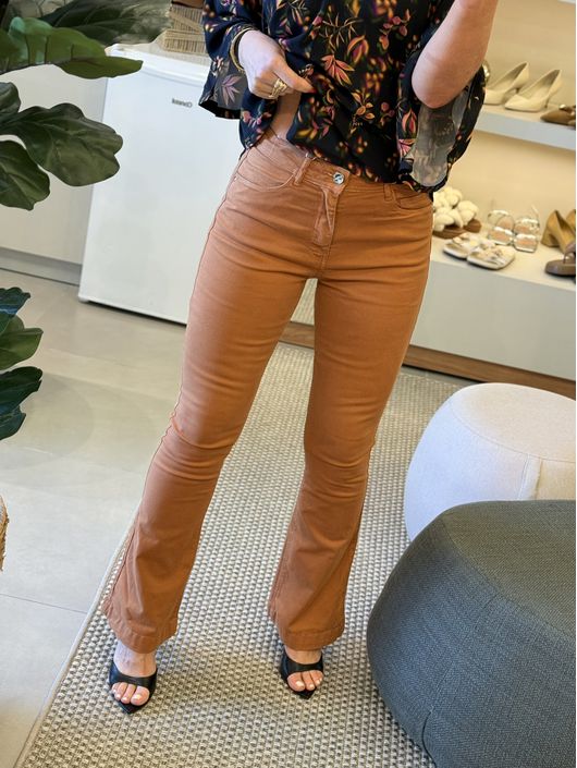 Calça Lez a Lez Boot Cut De Cintura Alta Em Sarja ... - CS BY KATI