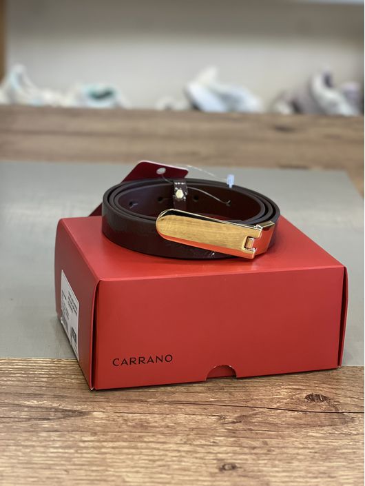 Cinto Carrano Couro Verniz Marrom - K700157C - CS BY KATI