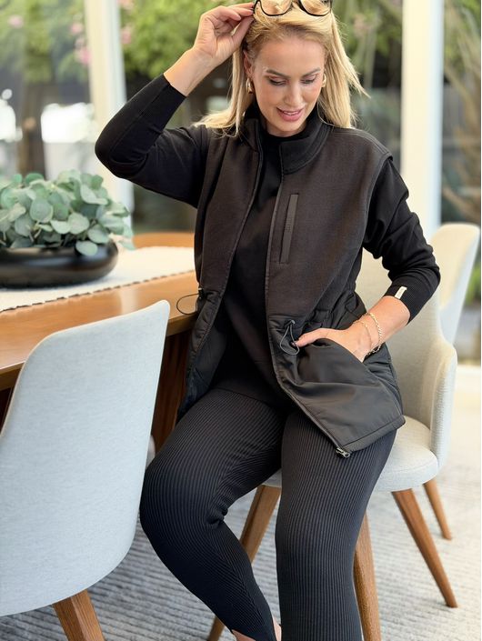 Colete Lez a Lez Com Gola Alta E Zíper Preto 1303 ... - CS BY KATI