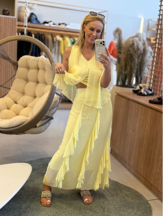 Conjunto MS Em Seda Amarelo 0501 - K33935MS - CS BY KATI