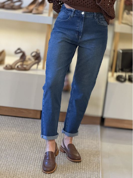 Calça Lez a Lez Jeans Mom Escuro 2709 - K0223E - CS BY KATI