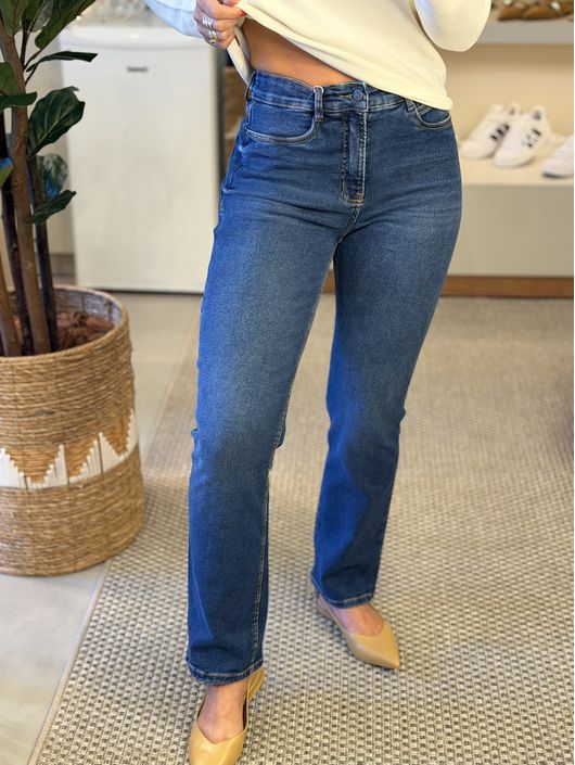 Calça Lez a Lez Jeans Cintura Alta Reta 0402 - K09... - CS BY KATI