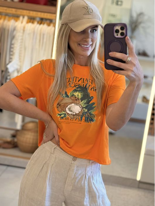 T-shirt Lez a Lez Em Algodão Com Estampa Laranja 0... - CS BY KATI