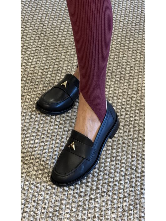 Loafer Carrano Icon Salto Bloco Couro Preto - K879... - CS BY KATI