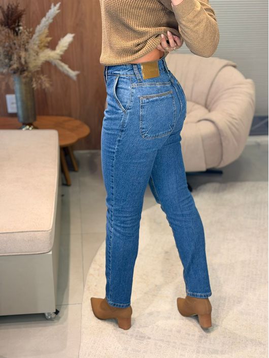 Calça Monnari Jeans Mom Bolso Faca 2502 - K5977MO - CS BY KATI