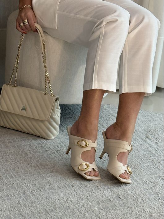 Tamanco Carrano Salto Fino Off White 0209 - K53901... - CS BY KATI