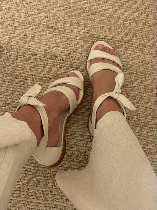 Sandália Carrano Flat Twist Lace Off White 1609 - ... - CS BY KATI