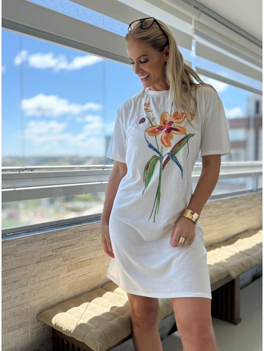 Vestido Lez a Lez Curto Com Estampa E Amarração Of... - CS BY KATI