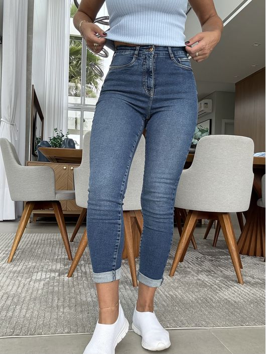Calça Jeans Skinny Contour Com Bolsos E Elastano ... - CS BY KATI