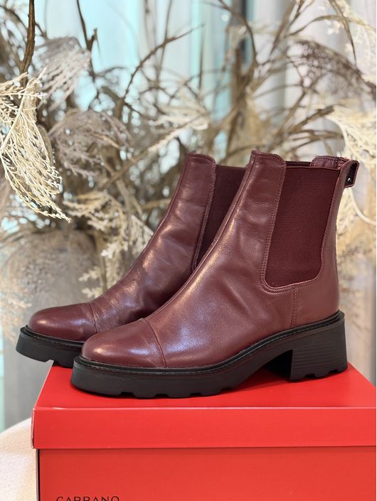 Bota Coturno Chelsea Tratorada Couro Vinho Mahogan... - CS BY KATI
