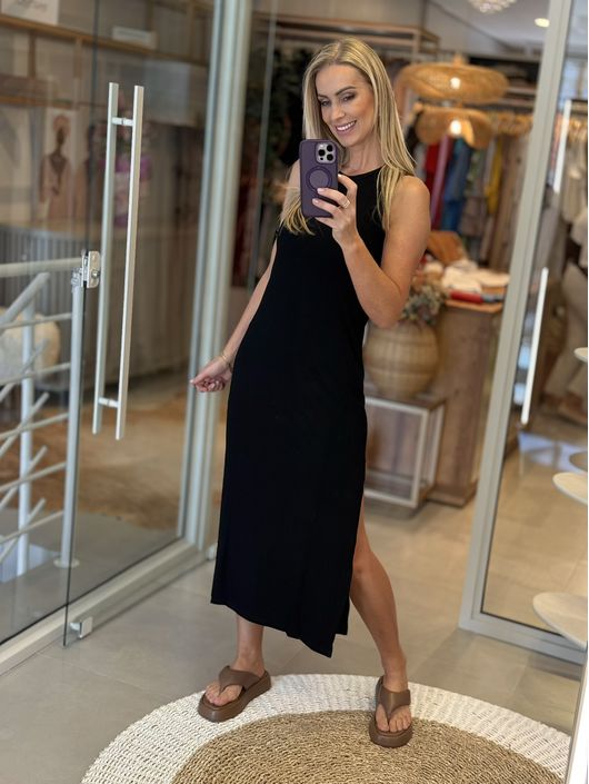 Vestido Youbasic Canelado Zurique Preto 1909 - K01... - CS BY KATI