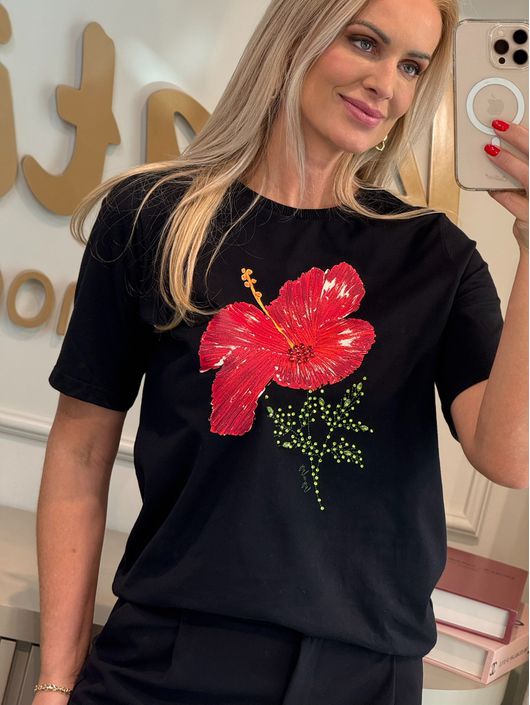 T-shirt Lez A Lez Com Estampa E Aplicações Preto 2... - CS BY KATI
