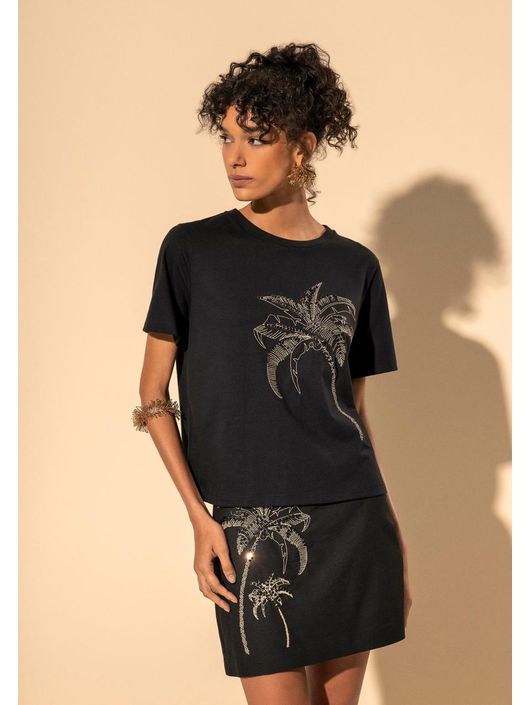T-shirt Lez a Lez Em Algodão Com Bordado E Paetês ... - CS BY KATI