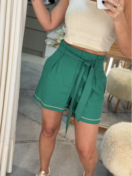 Shorts Morena Rosa Clochard Com Faixa Verde - K191... - CS BY KATI