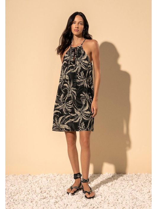 Vestido Curto Estampado Preto 1507 - K5357E - CS BY KATI